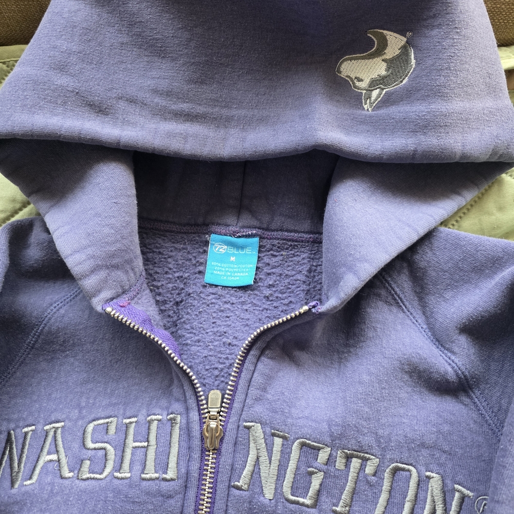 Wa Huskie Women's M  Purple Zip-Up Hoodie